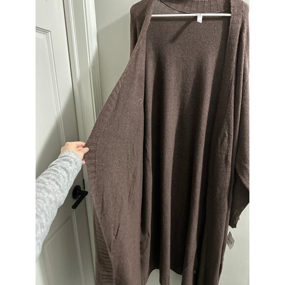 🔴tranquil‎ and true Brown long open cardigan New 2X/3X - Picture 2 of 7
